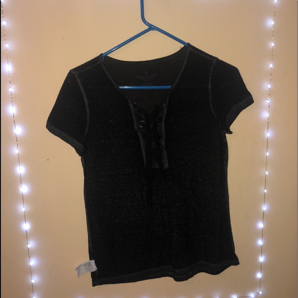 criss cross tied t-shirt
